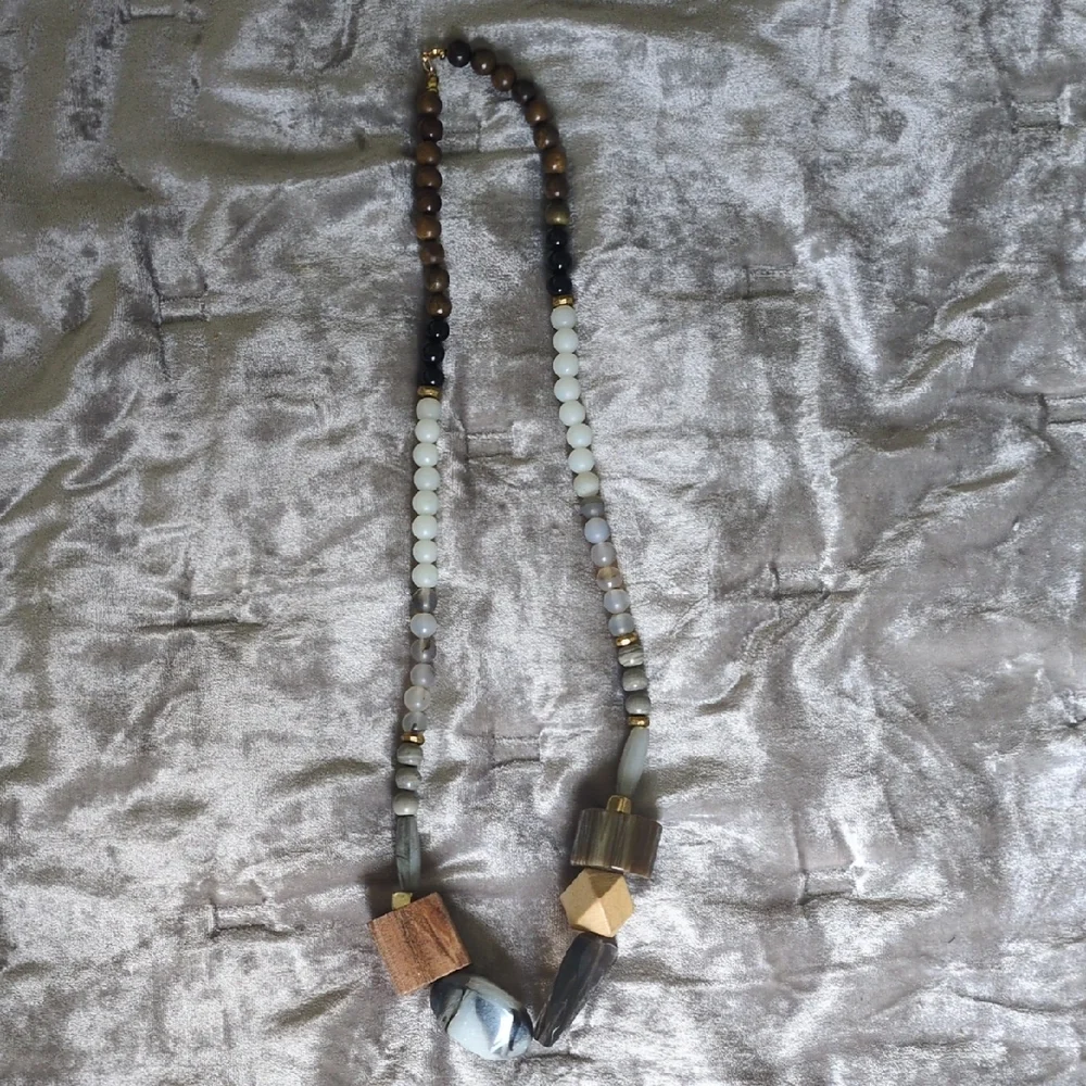 ANTHROPOLOGIE + REAL STONE BOHO JEWELRY LOT $50 FOR 9 NECKLACES 2 RINGS - Picture 9 of 12